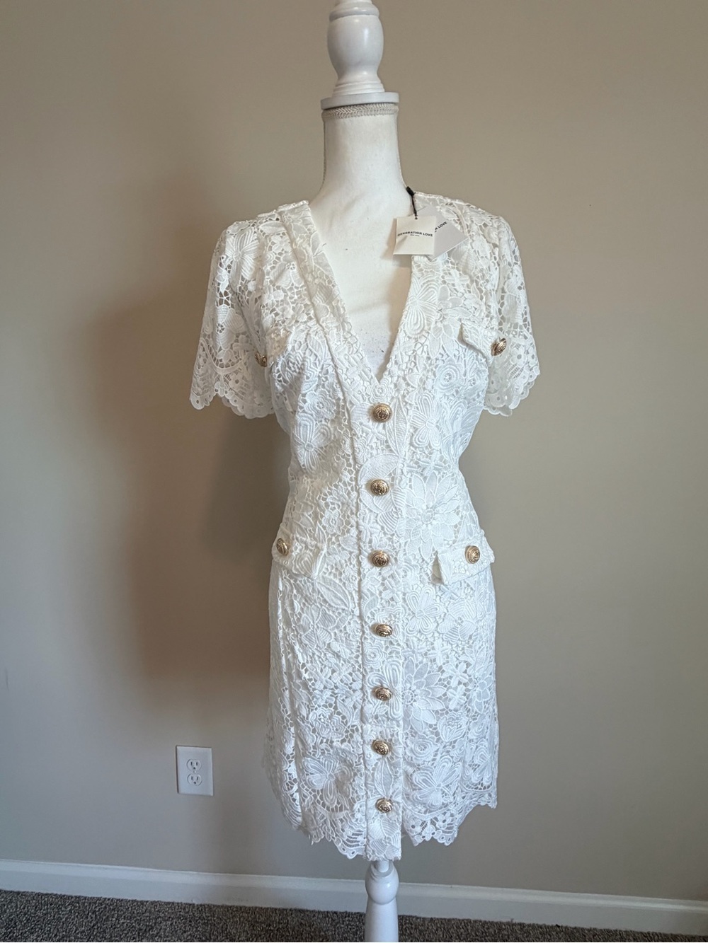 Generation love Anne Lace mini Sheath Dress womens size xl cottagecore NWT - Picture 8 of 16